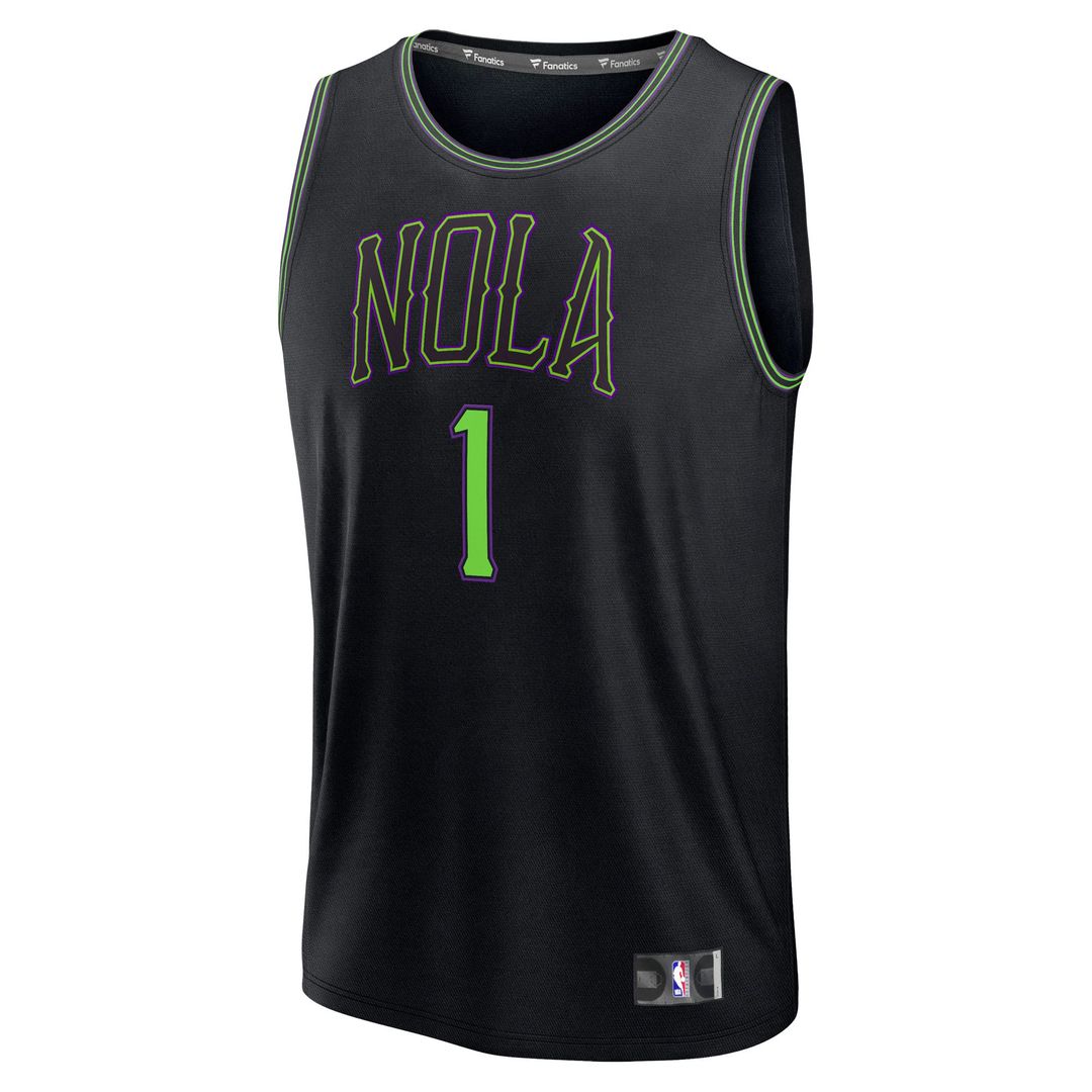 Zion Williamson New Orleans Pelicans Fanatics 2025/ 26 City Edition Fast Break Jersey - Black | NBA Fan Gear