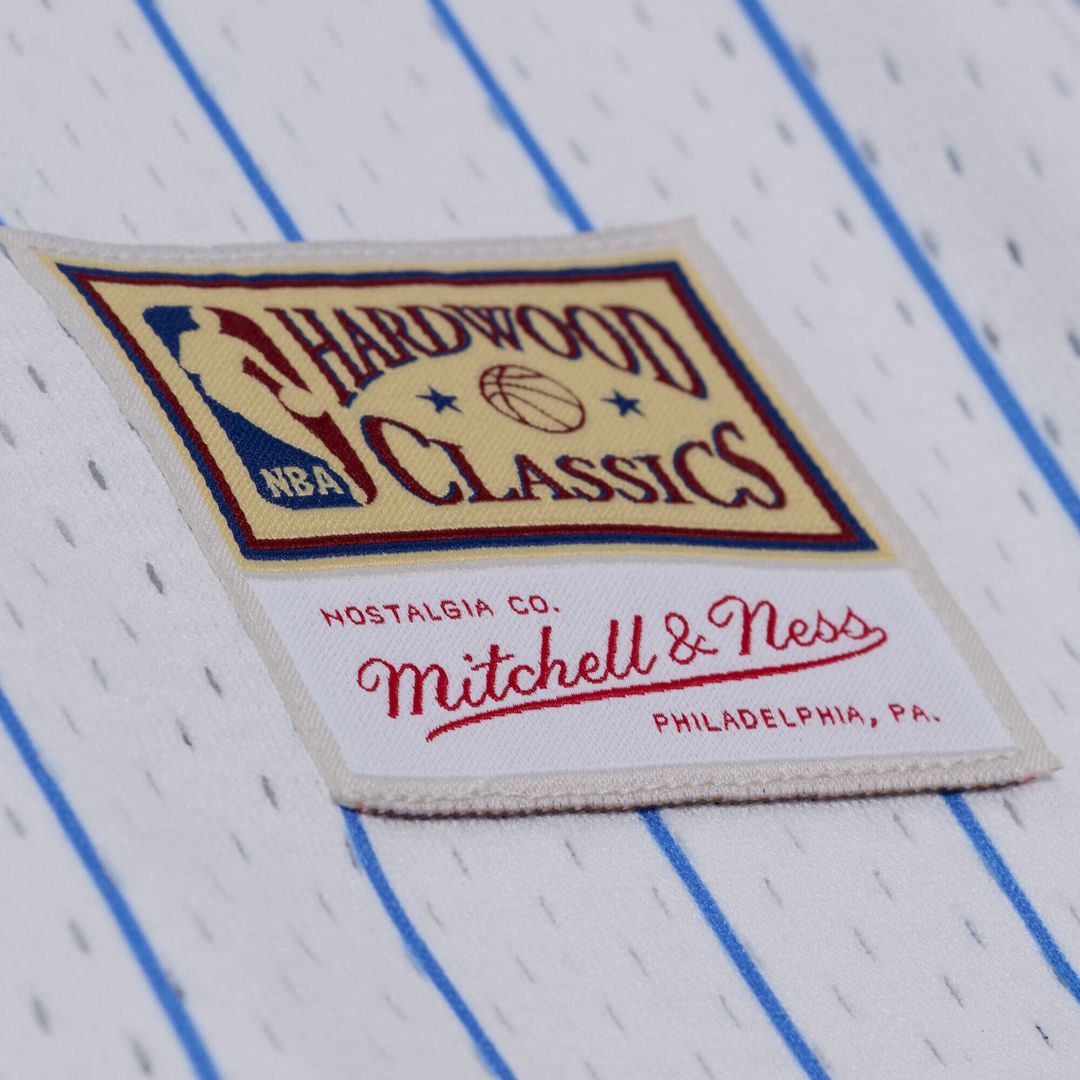 Cleveland Cavaliers Mitchell & Ness Head Coach Pinstripe Mesh Full-Button Baseball Jersey - White | NBA Fan Gear