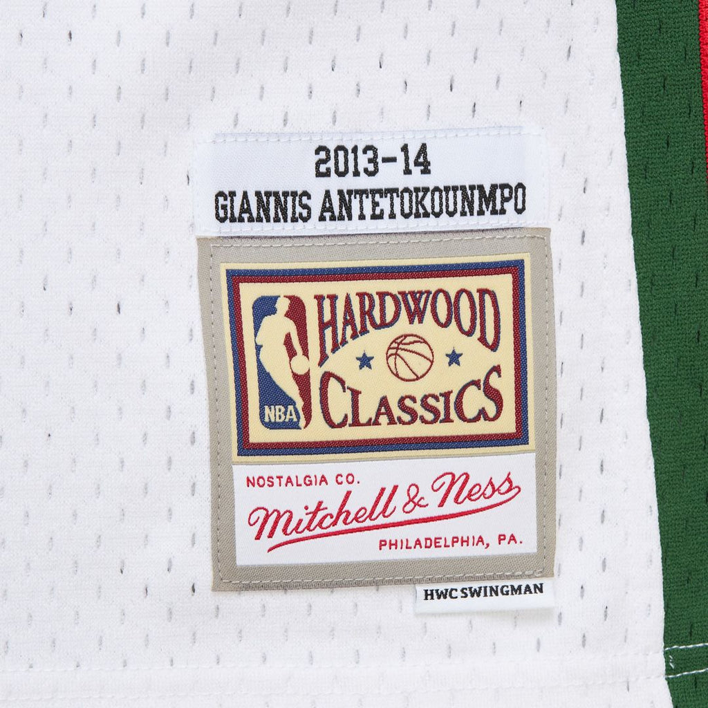 Giannis Antetokounmpo Milwaukee Bucks Mitchell & Ness 2013/ 14 Hardwood Classics Swingman Jersey - White | NBA Fan Gear