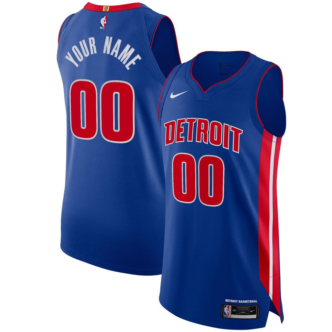 Detroit Pistons Nike Authentic Custom Jersey Blue - Icon Edition | NBA Fan Gear