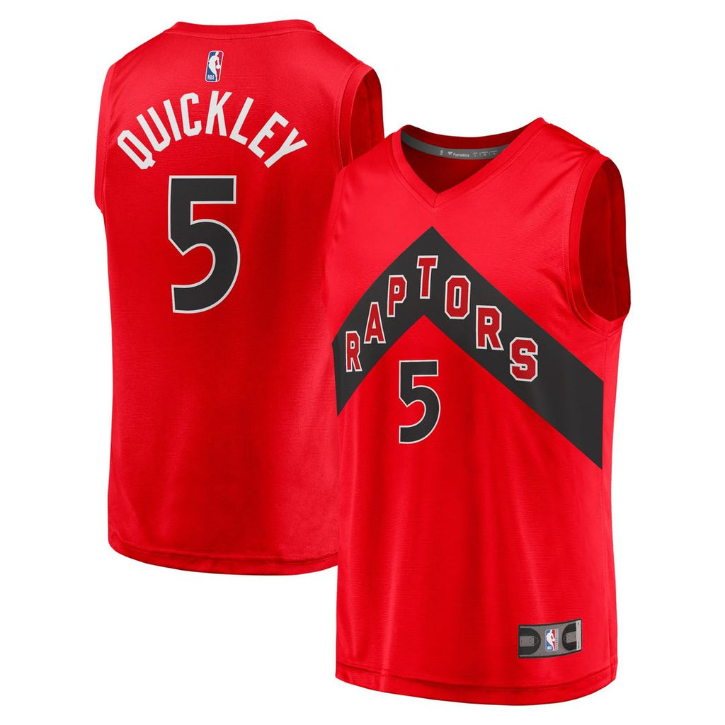 Immanuel Quickley Toronto Raptors Fanatics Fast Break Player Jersey - Icon Edition - Red | NBA Fan Gear