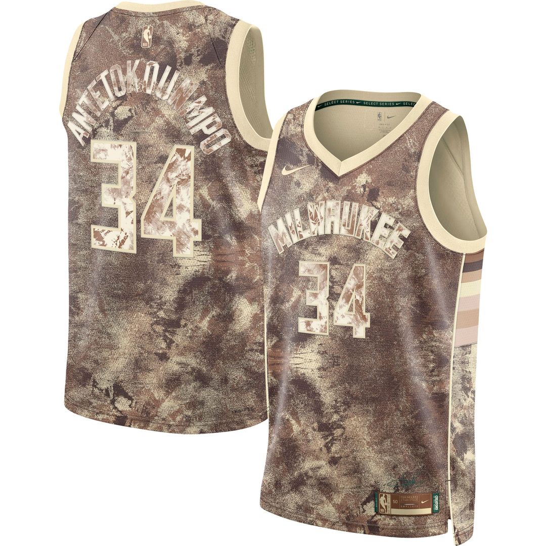Giannis Antetokounmpo Milwaukee Bucks Nike Unisex Select Series Swingman Jersey - Brown | NBA Fan Gear