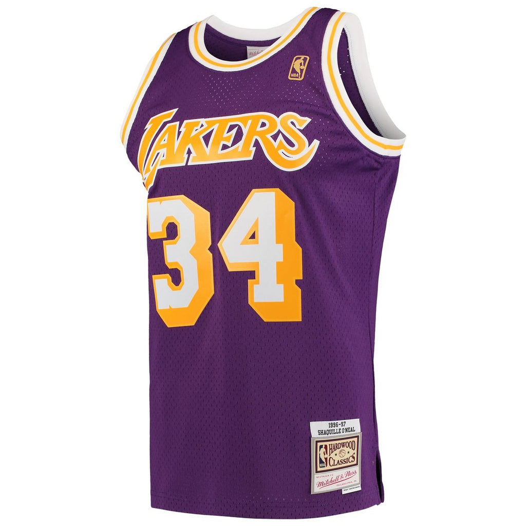 Shaquille O'Neal Los Angeles Lakers Mitchell & Ness 1996/ 97 Hardwood Classics Swingman Jersey - Gold | NBA Fan Gear