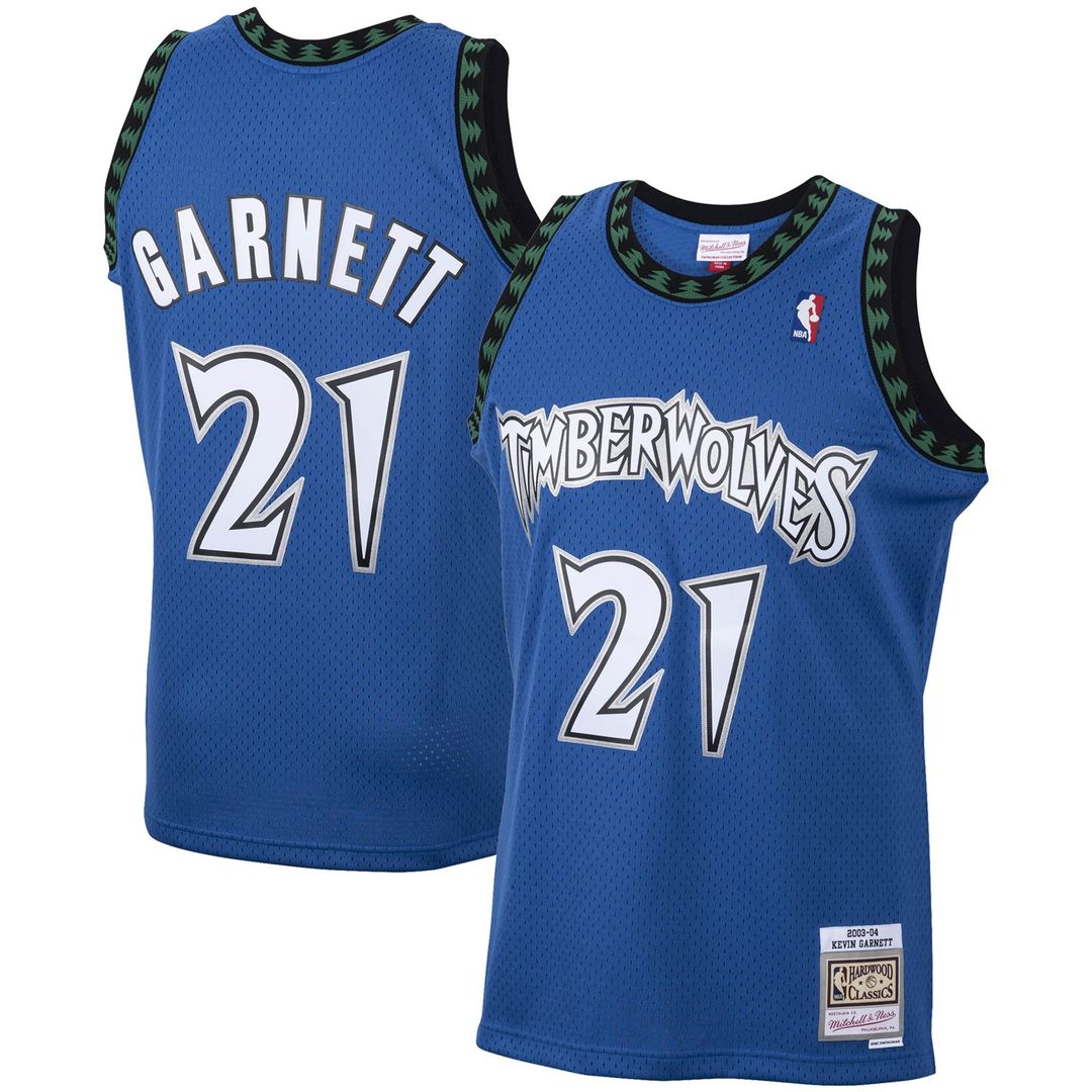 Kevin Garnett Minnesota Timberwolves Mitchell & Ness 2003/ 04 Hardwood Classics Swingman Jersey - Blue | NBA Fan Gear