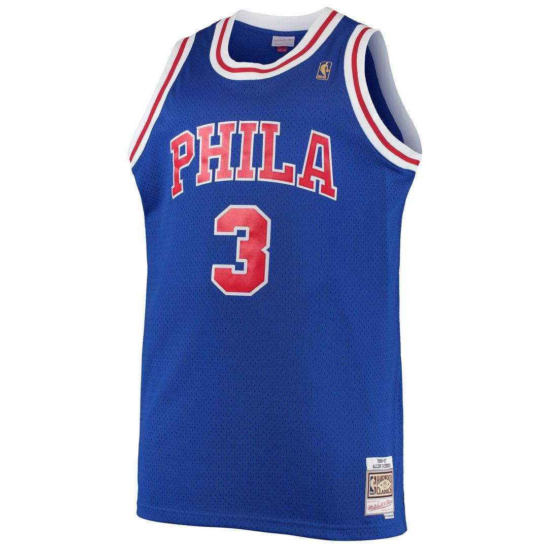 Allen Iverson Philadelphia 76ers Mitchell & Ness 2000/ 01 Big & Tall Hardwood Classics Swingman Jersey - Black | NBA Fan Gear
