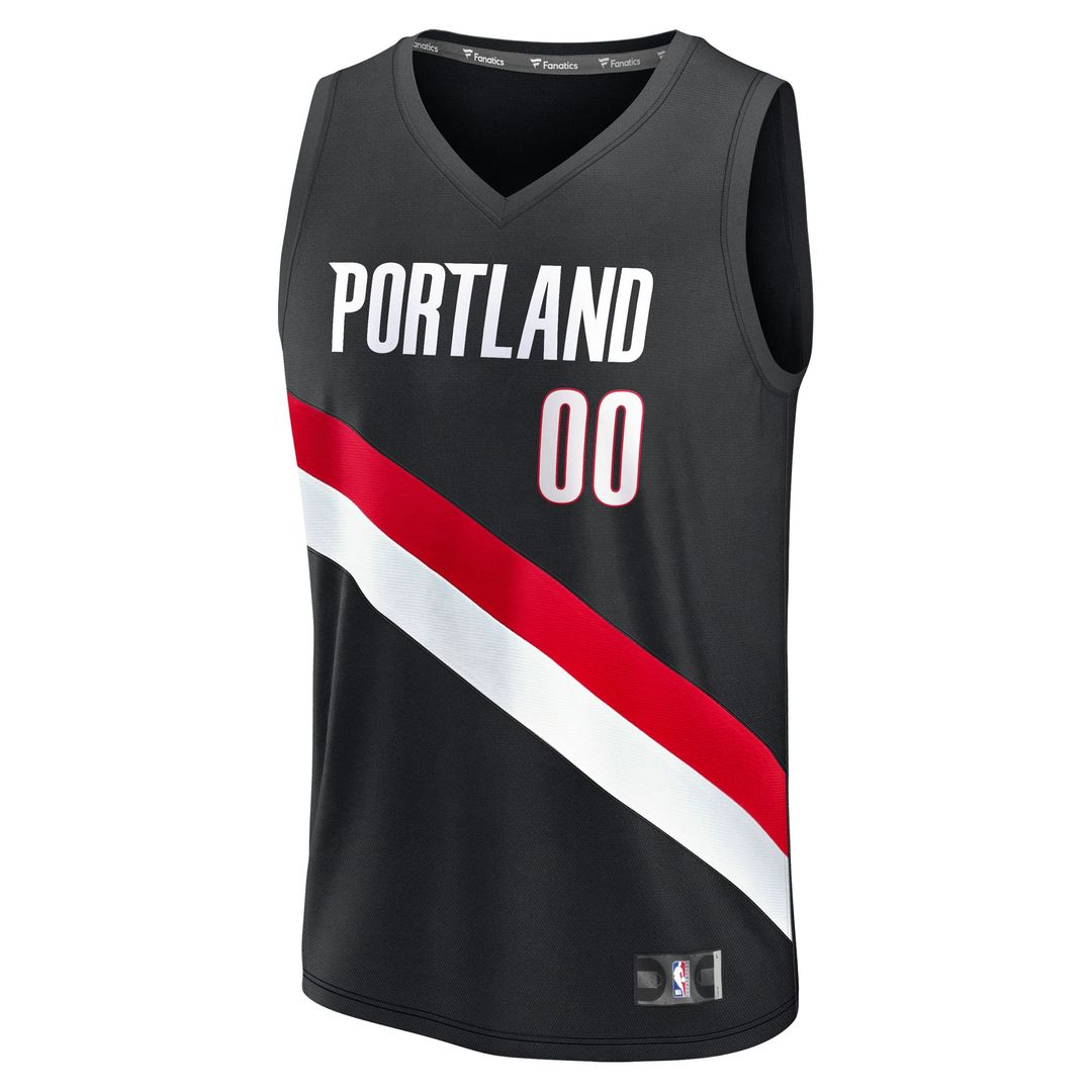 Portland Trail Blazers Fanatics Youth Fast Break Replica Custom Jersey - Icon Edition - Black | NBA Fan Gear