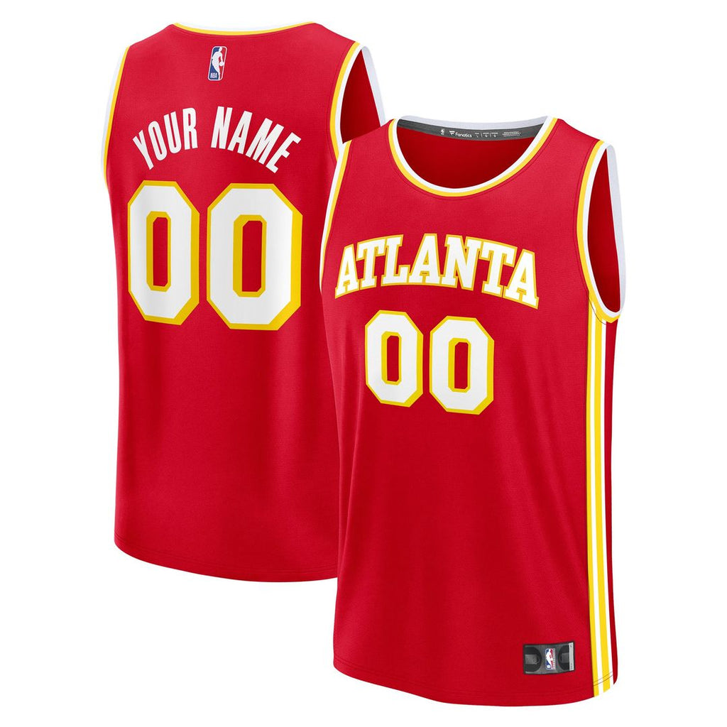 Atlanta Hawks Fanatics Fast Break Custom Jersey - Icon Edition - Red | NBA Fan Gear