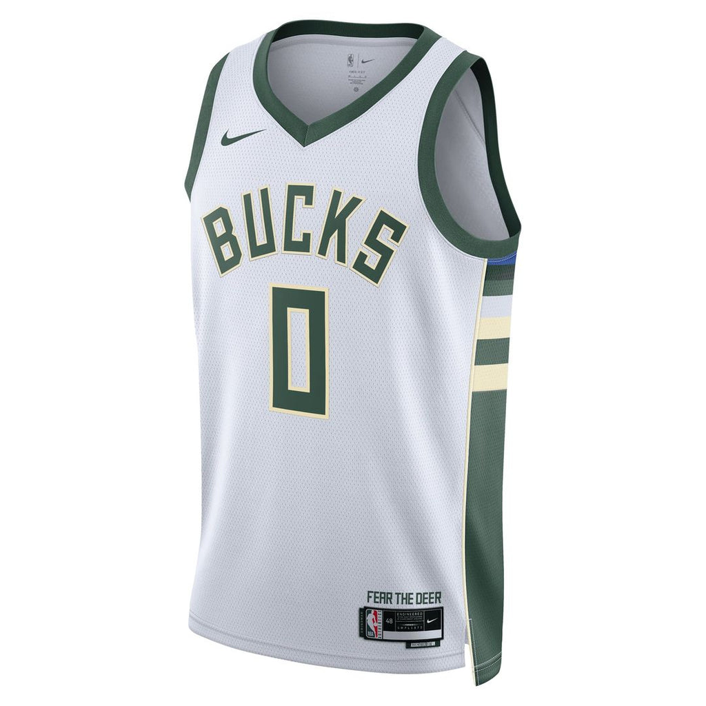 Damian Lillard Milwaukee Bucks Nike Unisex Fear The Deer Swingman Player Jersey - Association Edition - White | NBA Fan Gear