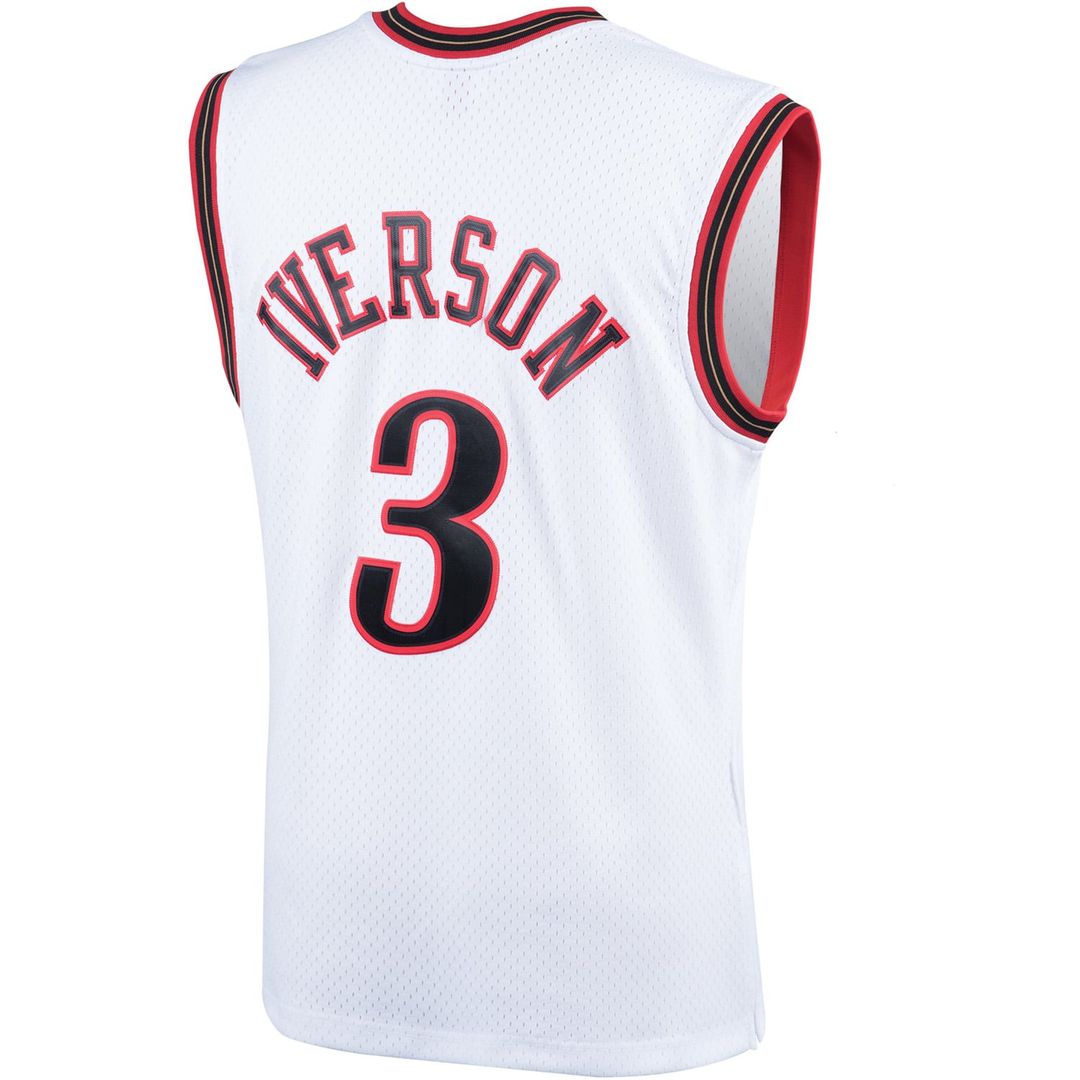 Allen Iverson Philadelphia 76ers Mitchell & Ness Hardwood Classics Swingman Jersey - White | NBA Fan Gear